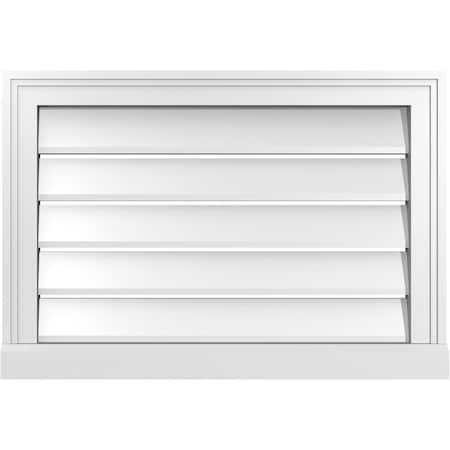 Ekena Millwork Vertical Surface Mount PVC Gable Vent: Functional, w/ 2"W x 2"P Brickmould Sill Frame, 26"W x 18"H GVPVE26X1803SF